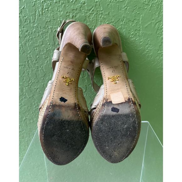 Prada Cream Heeled Sandals - Picture 12 of 12